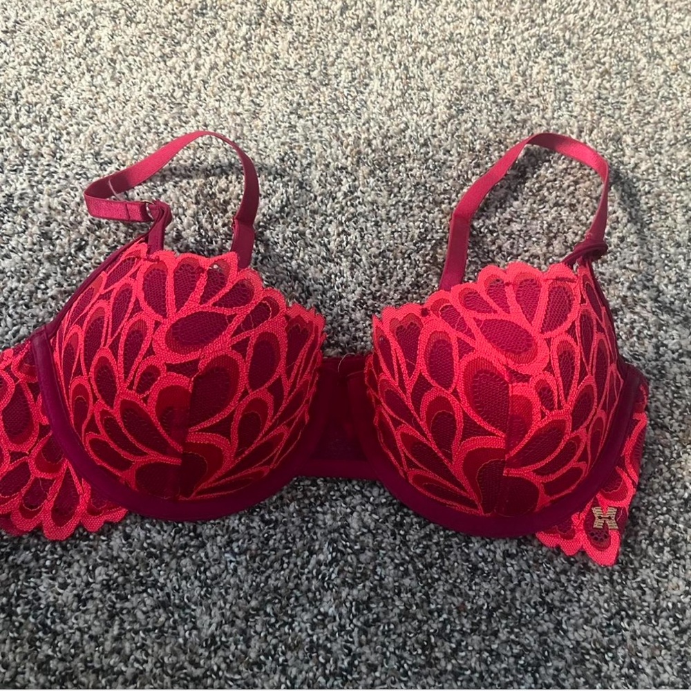Savage X Fenty Elegant Red Lace Bra 34C